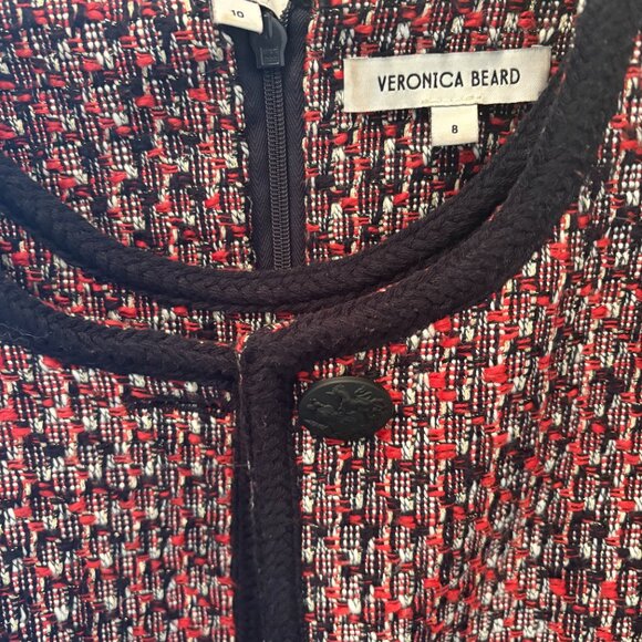 Veronica Beard Sleeveless Tweed Minidress Set Red/Navy Dress size 8 Blazer 10 - Picture 5 of 5